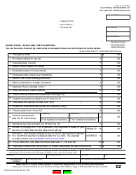 Document preview: Form CDTFA-401-EZ Short Form - Sales and Use Tax Return - California