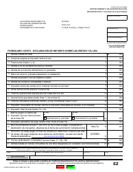 Document preview: Formulario CDTFA-401-EZ-S Formulario Corto - Declaracion De Impuesto Sobre Las Ventas Y El Uso - California (Spanish)