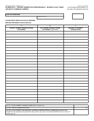 Form CDTFA-531-X Schedule X &quot;Partial Exemption From Bradley - Burns Local Taxes Aircraft Common Carrier&quot; - California