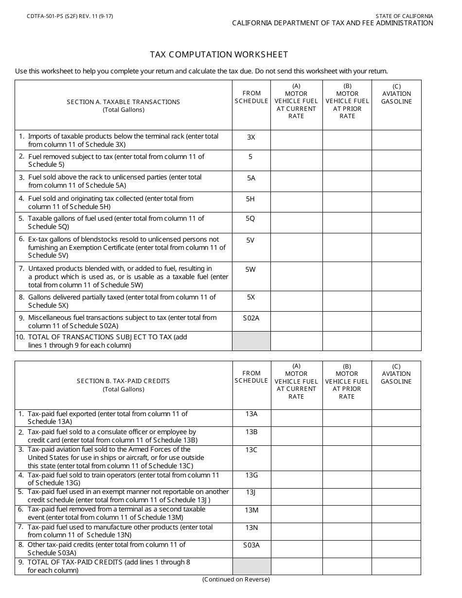 Form CDTFA-501-PS Supplier of Motor Vehicle Fuel Tax Return - California, Page 3