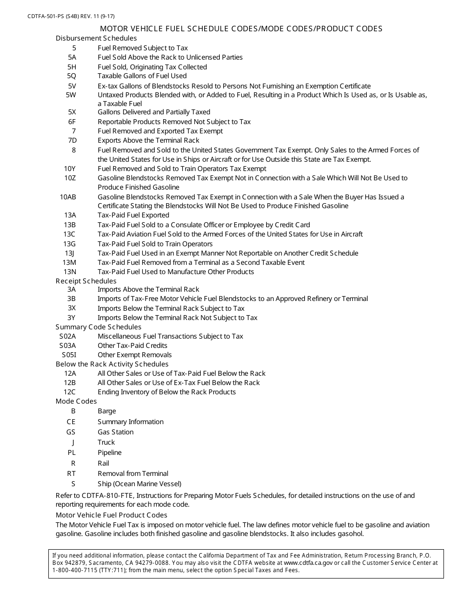 Form CDTFA-501-PS - Fill Out, Sign Online and Download Fillable PDF ...