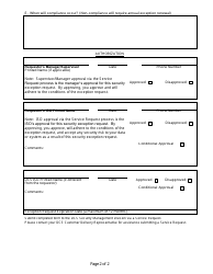 Form TECH358 Security Policy/Standard Exception Request Form - California, Page 2