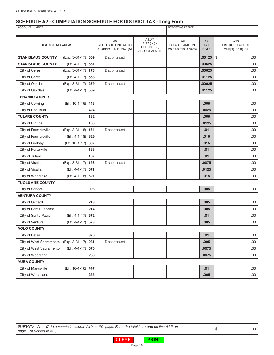 Form CDTFA-401-A State, Local, and District Sales and Use Tax Return - California, Page 12