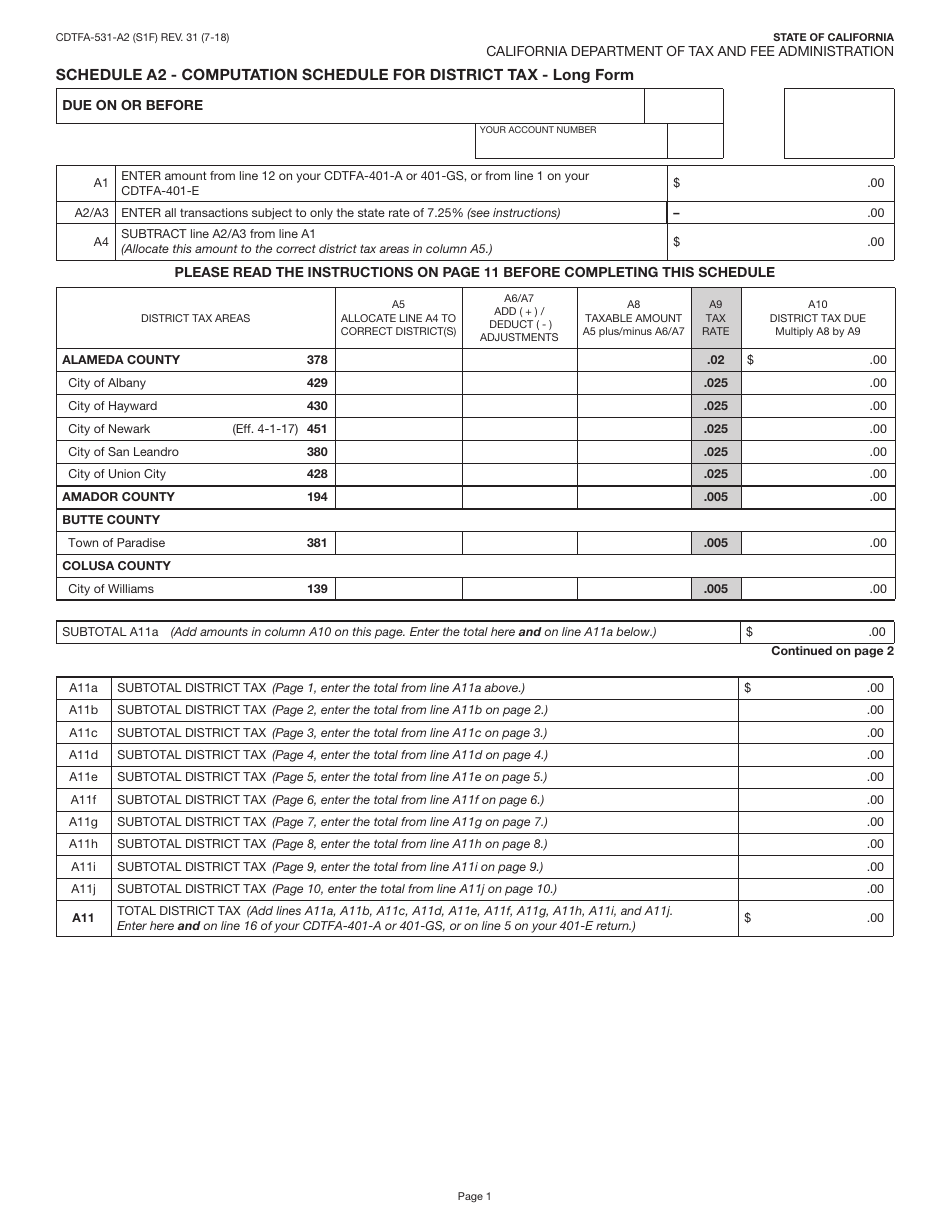 Form CDTFA-401-A State, Local, and District Sales and Use Tax Return - California, Page 3