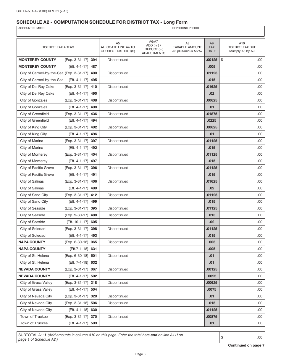 Form CDTFA-401-A State, Local, and District Sales and Use Tax Return - California, Page 8