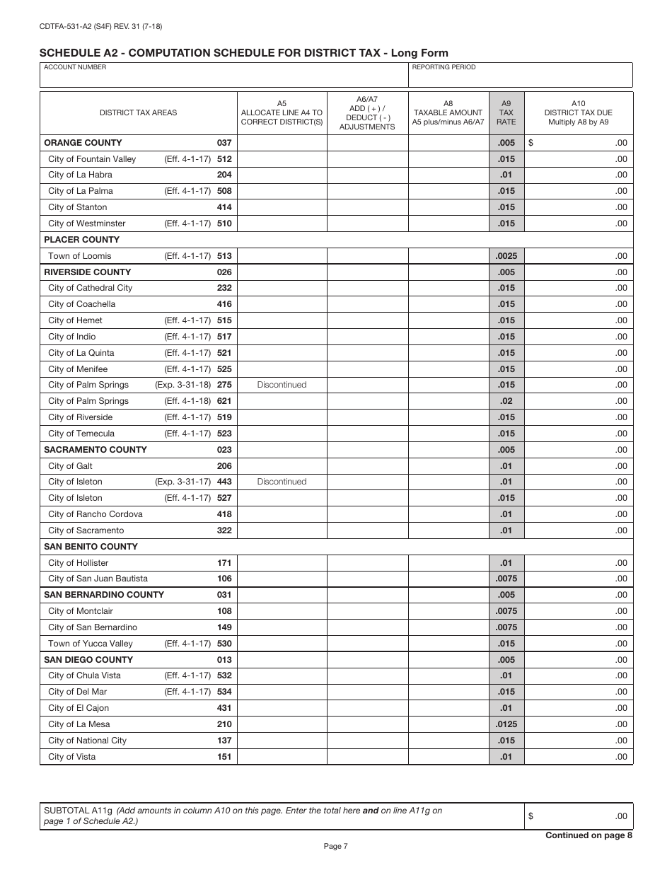 Form CDTFA-401-A State, Local, and District Sales and Use Tax Return - California, Page 9