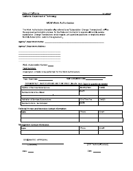 Form PO8399 &quot;Mdm Work Authorization&quot; - California