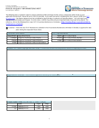 Form TECH403 &quot;Freeze Request Information Sheet&quot; - California