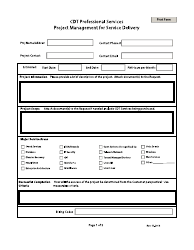 Project Management Submittal Form for Service Delivery - California