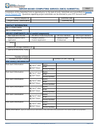 Document preview: Server Based Computing Service (Sbcs) Submittal Form - California