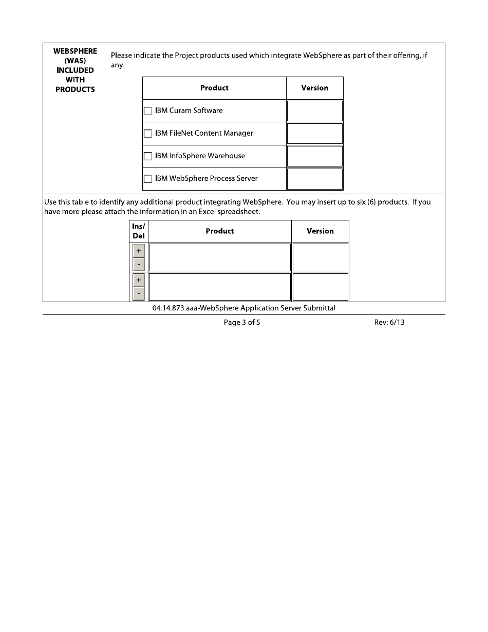 Websphere Application Server Submittal Form - California, Page 3