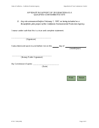 DTSC Form 1306 Affidavit in Support of Designation as a Qualified Contaminated Site - California, Page 2