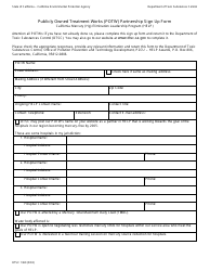 Document preview: DTSC Form 1360 Publicly Owned Treatment Works (Potw) Partnership Sign up Form - California