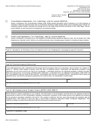 DTSC Form 1294 Transportation Regulatory Exemption Application/Variance - California, Page 2