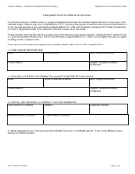 DTSC Form 1443 Complaint Form for Denial of Services - California