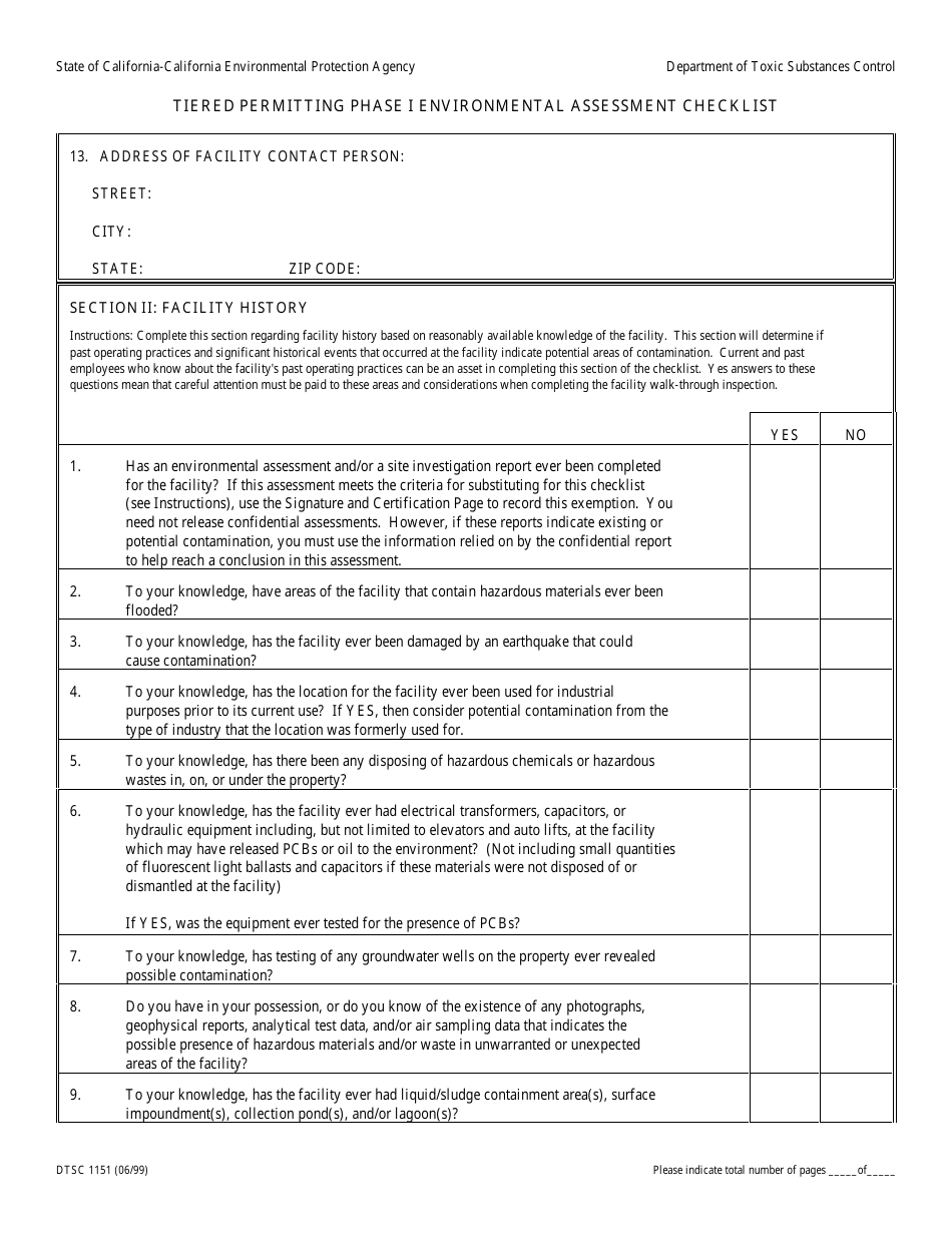 DTSC Form 1151 - Fill Out, Sign Online and Download Printable PDF ...