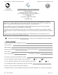 DTSC Form 1428 Certified Appliance Recycler Application - California