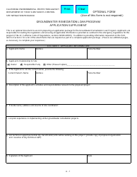 Document preview: Groundwater Remediation Loan Program Application Supplement Form - California