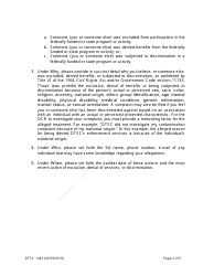 DTSC Form 1443 &quot;Civil Rights Complaint Form&quot; - California, Page 2