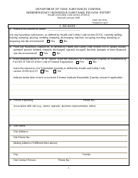 Nonemergency Hazardous Substance Release Report Form - California, Page 5