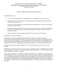 Nonemergency Hazardous Substance Release Report Form - California, Page 9