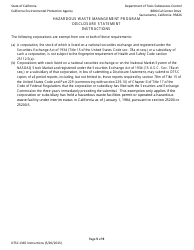 DTSC Form 1365 &quot;Disclosure Statement - Hazardous Waste Management Program&quot; - California, Page 5