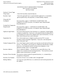 DTSC Form 1365 &quot;Disclosure Statement - Hazardous Waste Management Program&quot; - California, Page 6