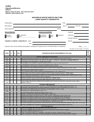 Document preview: Hazardous Waste Inspection Form Large Quantity Generator - California
