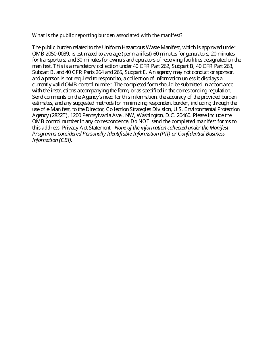 Instructions for EPA Form 8700-22 Uniform Hazardous Waste Manifest, Page 12