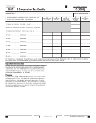 Document preview: Form 100S Schedule C S Corporation Tax Credits - California