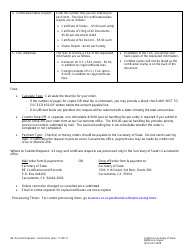 Business Entities Records - Order Form - California, Page 2