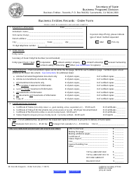 Business Entities Records - Order Form - California, Page 3
