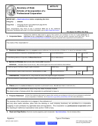 Form ARTS-PC Articles of Incorporation of a Professional Corporation - California, Page 6