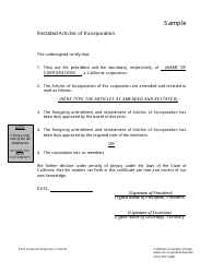 Restated Articles of Incorporation Form - Nonprofit - California, Page 4