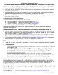 Form ARTS-CID Articles of Incorporation of a Common Interest Development Association - California