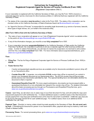Document preview: Form 1505 Registered Corporate Agent for Service of Process Certificate - California
