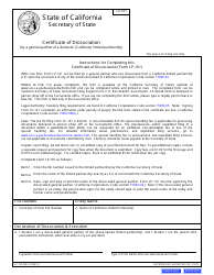 Form LP-101 Certificate of Dissociation - California