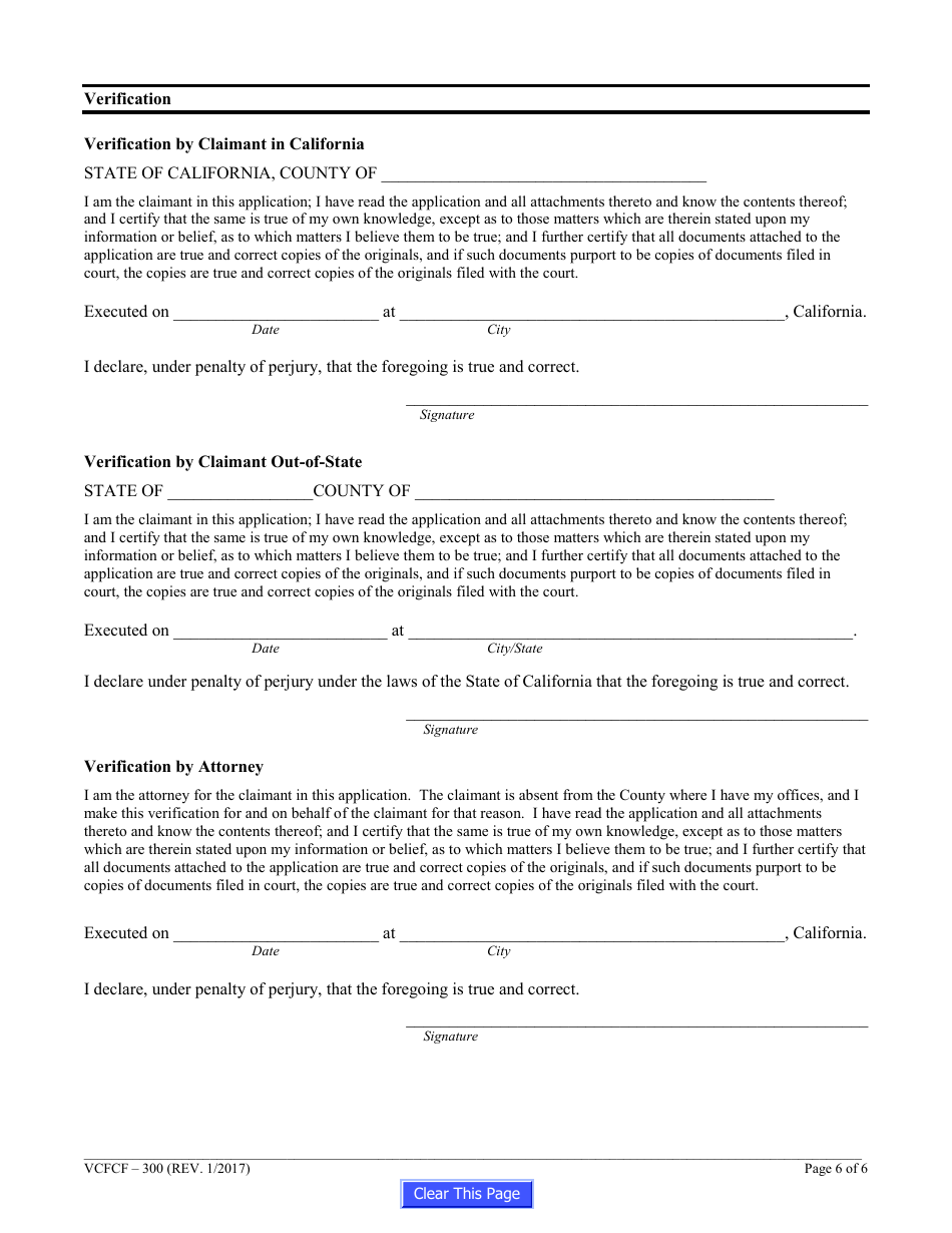 Form VCFCF-300 Application for Payment - California, Page 12