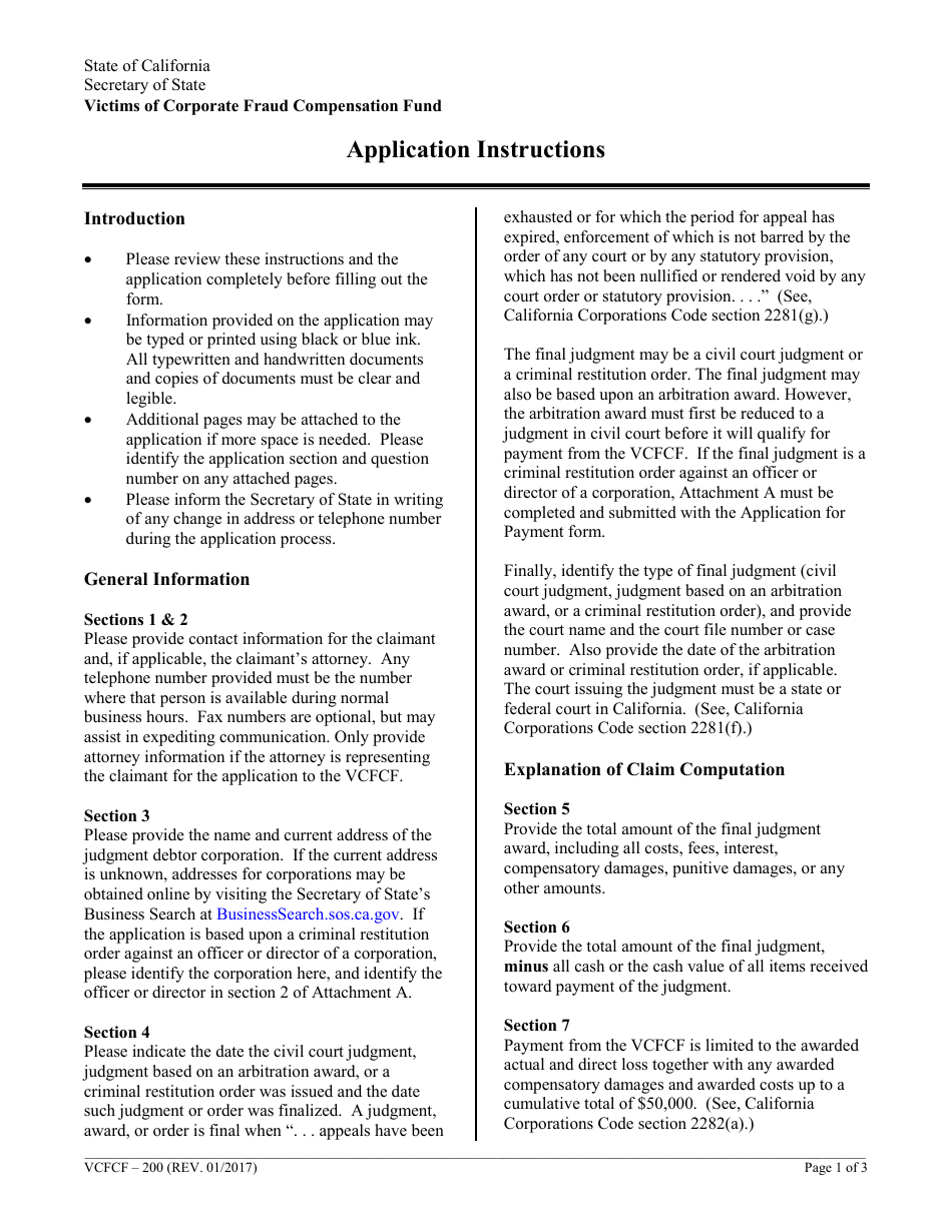 Form VCFCF-300 Application for Payment - California, Page 4