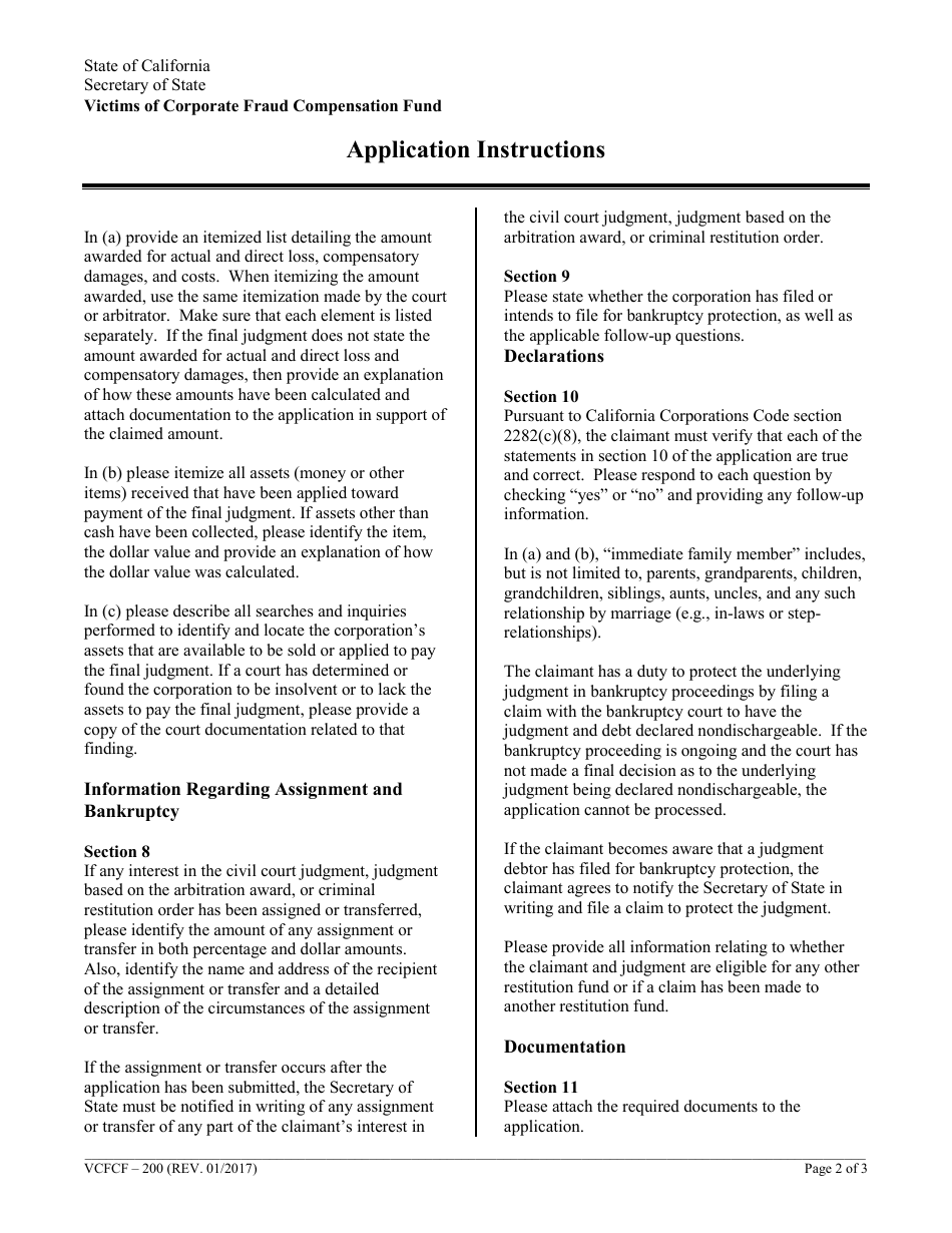 Form VCFCF-300 Application for Payment - California, Page 5