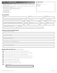 Petition Complaint Form - Colorado