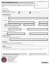Colorado Petition Registration Form Download Fillable PDF | Templateroller