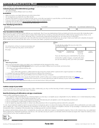 Form 400 &quot;Uocava Affidavit &amp; Cover Sheet&quot; - Colorado