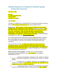 Sample &quot;Request Letter for Proposal for External Quality Assessment Services&quot;
