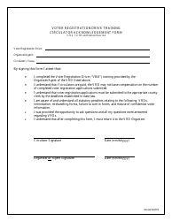 Document preview: Voter Registration Drive Training Circulator Acknowledgement Form - Colorado