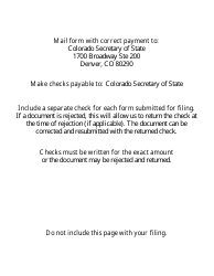Request for Oath of Office or Facsimile Signature Filing - Colorado, Page 2