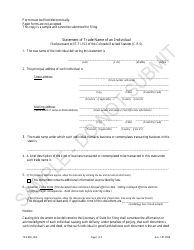 Document preview: Statement of Trade Name of an Individual - Sample - Colorado