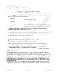 Document preview: Statement of Trade Name of a Reporting Entity - Sample - Colorado