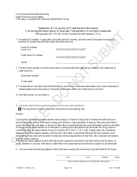 Document preview: Statement of Correction of Trade Name Information Correcting the Description of Business Transacted or Activities Conducted - Sample - Colorado