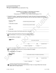Document preview: Statement of Change of Trade Name Information Changing the Principal Address - Sample - Colorado